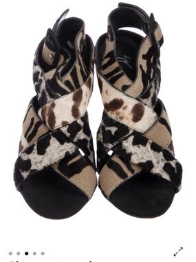 Giuseppe Zanotti Multi-Tone Animal Print Crisscross Heels